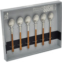 Sushi Satin Mahogany 6pc Espresso Spoon Set