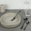 Drop Satin Carbon 24pc Cutlery Set