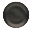 Black textured plate on a white background