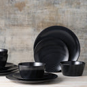 Black on Black Dune 12pc Dinner Set