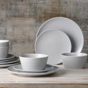Grey on Grey Swirl 12pc Dinner Set