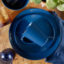 Navy on Navy Swirl 12pc Dinner Set