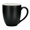 Black mug with a white interior on a white background